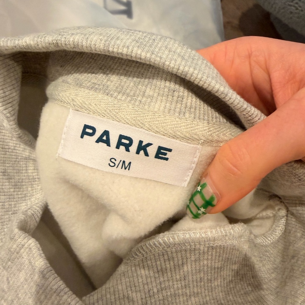 Parke Varisty Mockneck heather grey and white - Picture 3 of 3